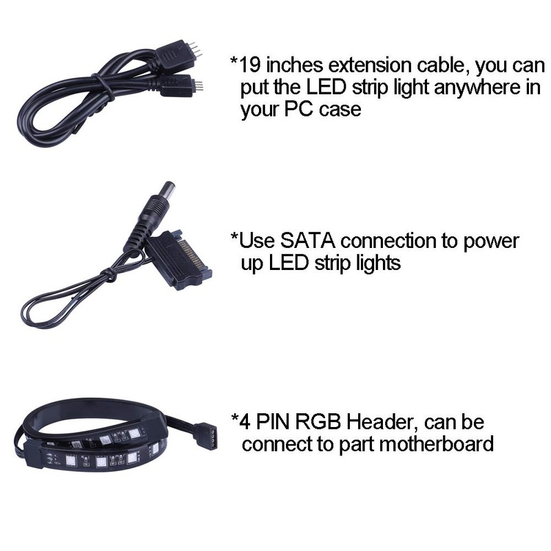 Ubanner DS-R01 Full Kit RGB LED Strip Computer Lighting via