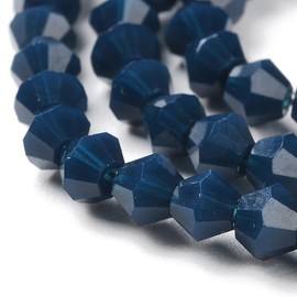 Pack of 90 Bohemian Crystal Beads, 4 mm Bicone Beads, Czech Beads, Glass Beads, Bicone Beads (Navy Blue Opaque)