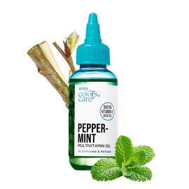 Kiss Colors & Care Aceite multivitamínico de menta para el cabello y el cuidado de la piel, infundido con biotina, vitamina E y aceites naturales para una hidratación y reparación de larga duración, 2.5 onzas líquidas