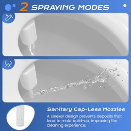 SAMODRA Ultra-Slim Bidet Attachment for Toilet - Self Cleaning Nozzle Hygienic Bidets for Existing Toilets - Adjustable Water Pressure Fresh Water Sprayer Toilet Bidet - Easy to Install
