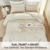 Litanika Litanika Comforter Full Size Set Beige, 3 Pieces Ruffle
