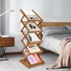 Gdrasuya10 5 Tier Bamboo Foldable Magazine Display Rack Portable Literature