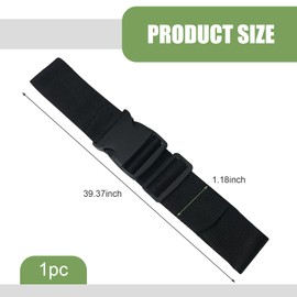 Anyhut 1 PC Adjustable Luggage Straps, 1.18" W × 39.37" L Nylon Lashing Straps with Buckles, Multi-functional Tie Down, Universal for Suitcase, Backpack & Outdoor Activities (Black)