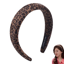 Leopard Headband for Women Costume Wide Headband for Women Girls Leopard Hair Accessoriesfor Long Thick Hair Band for Girls Sponge Headband for Washing Face Leopard Print Hairband Thick for Girls