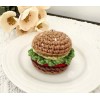 Handmade Crochet Hamburger Keychain/Croch