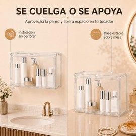 Organizador de maquillaje, organizadores de acrilico, Organiza tus cosméticos de forma eficaz, Organizador de Escritorio para tocador, baño, cocina y 
