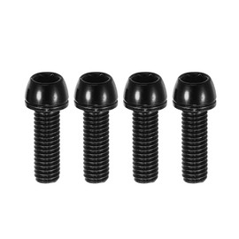 X AUTOHAUX Tapered Bolts Screws for MTB Bike Bicycle Stem Durable M6x20mm Socket Head Cap Bolts Screws Nuts Steel Black (Set of 4)