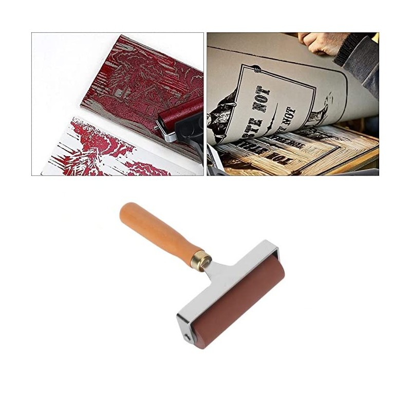 Zerodis Rubber Rollers, Soft Flexible Rubber Brayer Brush Ink Applicator