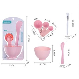 Face Mask Mixing Bowl Set +50pcs Cotton Pads, Plastic 6 in 1 DIY Facemask Mixing Tools Kit with Mask Bowl Stick Spatula Measuring Cup & Mask Brushes (Purple)