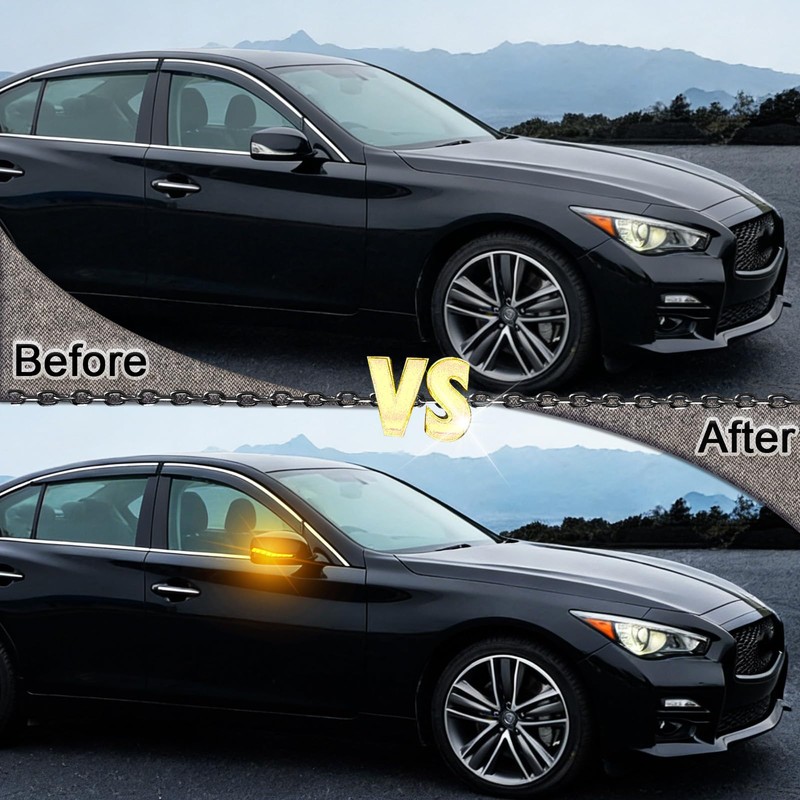 BINQIGOO LED Side Mirror Marker Light for Infiniti Q50 Q60