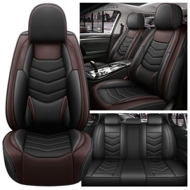 HYZB Car Seat Covers Fit for Toyota Fj Cruiser 2007-2014 Daily Commutes Durable and Side Airbag Compatibility Sports Seat Cover, Full Set, Black Brown