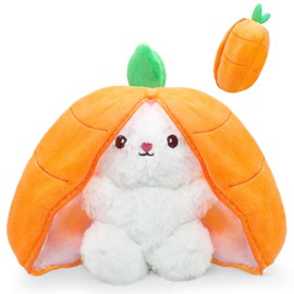 Bunny Plushie Reversible Toy,Easter Cute Toy for Kids,Cuddle Strawberry Plushies Gifts