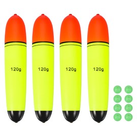 YELARXI Fishing Slip Bobbers, EVA Foam Bobbers Slip Floats with Fish Beads, 4.2 Oz Floatage Fit for Perch Carp Bass Fishing Corks Saltwater Freshwater (4 Pack, Red/Yellow)