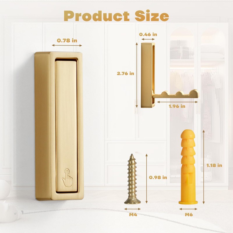 VOSEPO VOSEPO Folding Wall Hook, 4Pcs Foldable Coat Hooks Wall