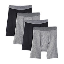 Fruit of the Loom Men's Premium Boxer Brief (4 Pack), Black/Gray, Small