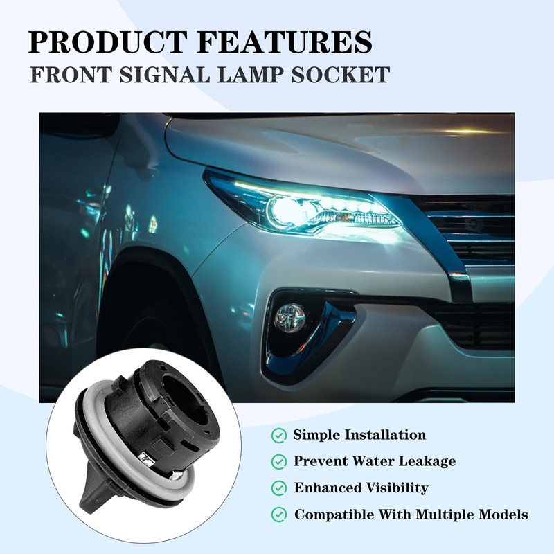 92166-3K000 Front-Turn-Signal-Lamp-Socket Holder Bulb Plug Socket Assembly Compatible with KIA