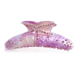 Summer Hair Clips, Acrylic Purple Claw Clip for Thick Hair, Summer Beach Cute Large Claw Clip Accessories for Women and Girls Long-Lasting Fixed Hairstyle