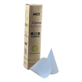 Cono Papel Biodegradable Inix 4oz Blanco Pack 250 Vasos Desechables                                                                                   