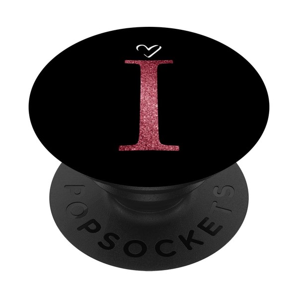 Anfangsbuchstabe i Buchstabe I Monogramm Herz Pink Rosa PopSockets Klebender
