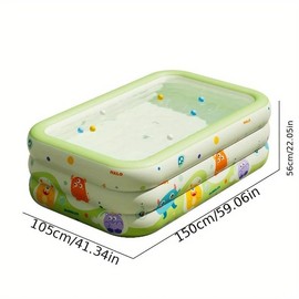 Kids Outdoor Play Portable Large Inflatable Cartoon Monster Swimming Pool for Backyard Summer Fun for Adults and Youngsters - Color: 150 cm