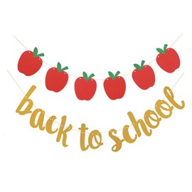 Back to School Banner Apple Garland Banner for First Day of School Classroom Decor Teacher Gifts Apple Themed Party Supplies by Ucity