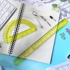 Zonon 3 Pcs Plastic Ruler 6 Inch Protractor Drawing Compass