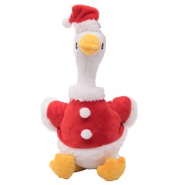 Mislaxy Goose Cuddly Toy Christmas Goose Plush Goose with Christmas Hat Stuffed Toy Goose White Goose Plush Toy 25 cm Kawaii Gift Christmas Birthday