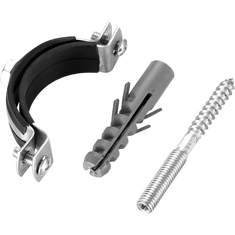Pack of 12 Pipe Clamps 50 mm: 4 Screw Pipe
