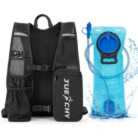 Jueachy Skirucksack Ultraleicht Trinkrucksack mit 2L Trinkblase: Laufvest Herren Damen Hydration Pack - Fahrradrucksack Klein Motorrad Rucksack Laufrucksack für Laufen Radfahren Wandern Joggen