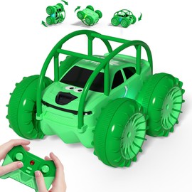 zingzoom Direct Charging Remote Control Cars, 2.4Ghz Amphibious 360° Flip Rc Stunt Car, All Terrain 4WD Child's Toy Vehicle with LED Light, Car Games Age 3-12 Boys Girls Kids Birthday Gifts Presents