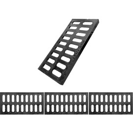 Natotela Ductile Iron Driveway Channel Drain Grate-20x10 in. Metal Trench Drain Grates,3 Pack Garage Length,Heavy Duty Channel Drainage Grates for Garage,Factory,Driveway,Parking Lot,Commercial Zone