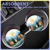 2 Pack Car Cup Holder Coaster-Abstract Mountain Forest Absorbent Ceramic