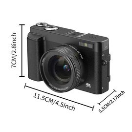 Portable 16x Digital Zoom 4K Digital Camera for Photography, Multipurpose Auto Focus Digital Camera with 3.0 Inch & 180° Flip Screen, Anti-shake Vlogging Camera with 32G Memory Card
