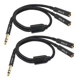 SiYear 1/4" Splitter Cable, 6.35mm TRS to Dual 1/4 inch Female Stereo Y Headphone Splitter Cable for Studio, DJ,Amplifier,Karaoke, Live Sound Systems etc(30cm /2PACK)