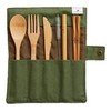 Green + Kind Bamboo Cutlery Roll-Up Set - Olive, 1