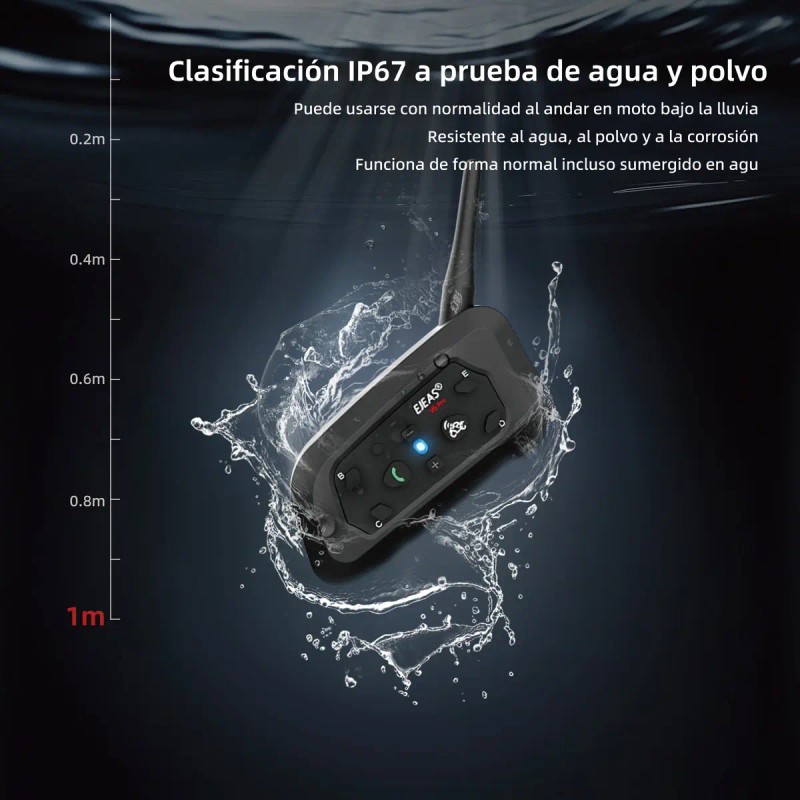 Ejeas V6pro Bluetooth Intercomunicator For Motorcycle Casco