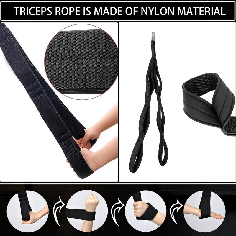 Triceps Rope for Gym with Larger Range of Movement, 3