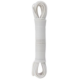 Elliott Steel Core Clothesline, 15 Meters, Extra Strong, PVC Coated Weather and Rust resistant Washing Line. Laundry Essential for outdoor use, laundry rooms and camping,White/Grey