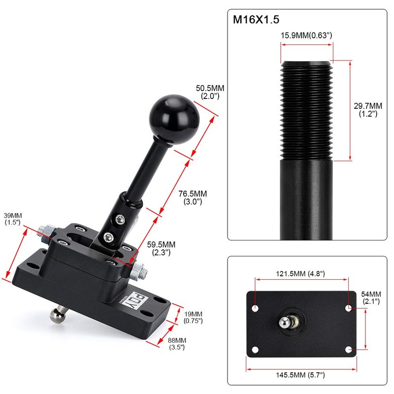 PQY T56 6-Speed Short Throw Shifter w/Base Shift Knob Billet