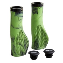 BW USA Ergo-Lock 2.0 Grips – Dual Lock-On MTB Bike Handlebar Grips - Green/Black