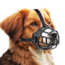 OHCOZZY Dog Muzzle, Basket Muzzle for Small, Medium and Large Dogs with Adjustable Straps (Size 3, Black)