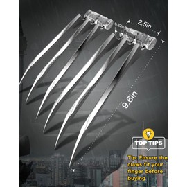 DMAR Metal Wolf Claws, Metal Claws with Plastic Handles for Adults(NOT for Kids), Set of 2, One Pair Silver