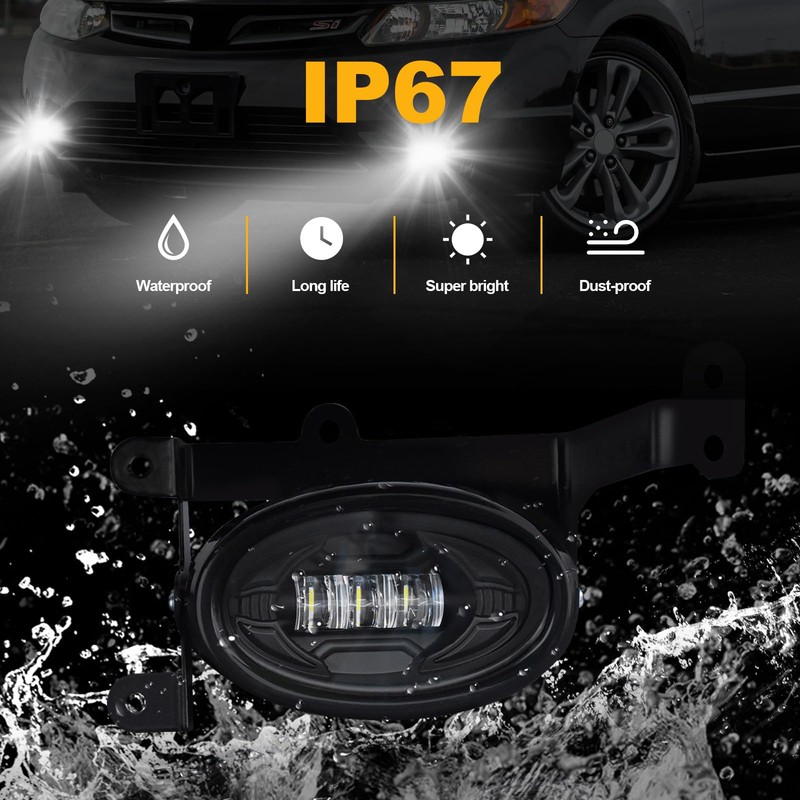 OKSIWA LED Fog Lights for 2006 2007 2008 Honda Civic