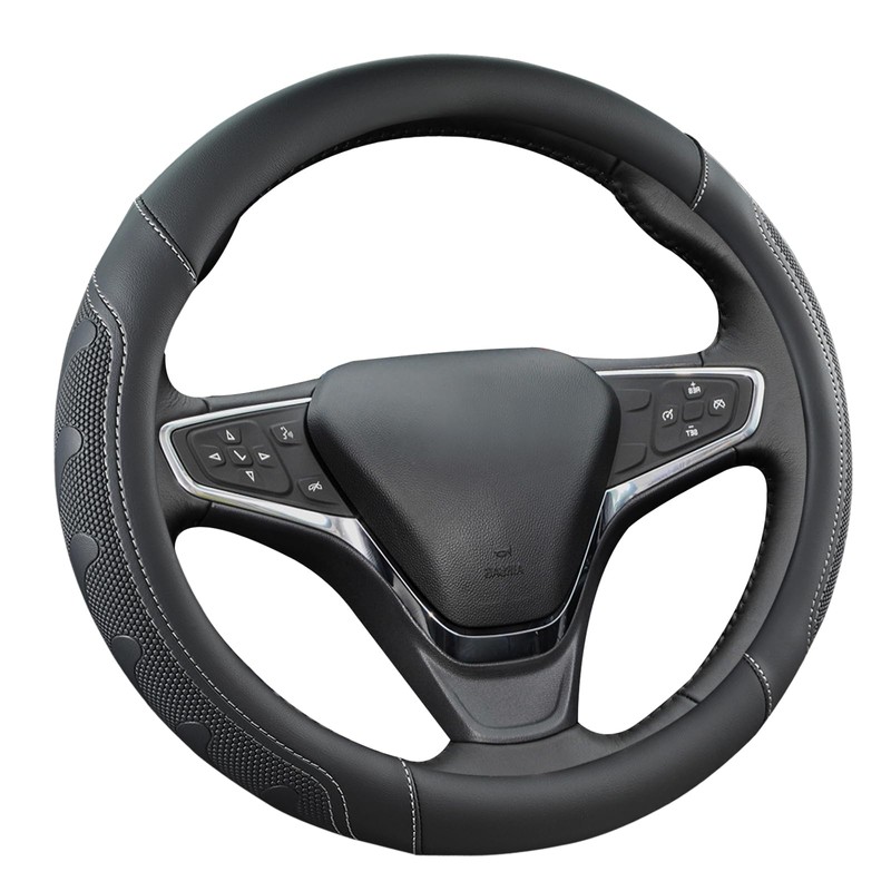 GIANT PANDA Car Steering Wheel Cover Customized for Chevy, Black