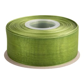 TEKDEERE 38mm Sheer Organza Ribbon,Moss Shimmer Chiffon Ribbon for DIY Crafts Wedding Party Decorations, Gift Wrapping Bridal Bouquets (45M)