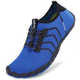 Racqua Zapatos de agua de secado rápido, descalzos, playa, deportes, natación, surf, piscina, senderismo, buceo, caminata para hombres y mujeres, Wz111-blue, 10.5 Women/9.5 Men