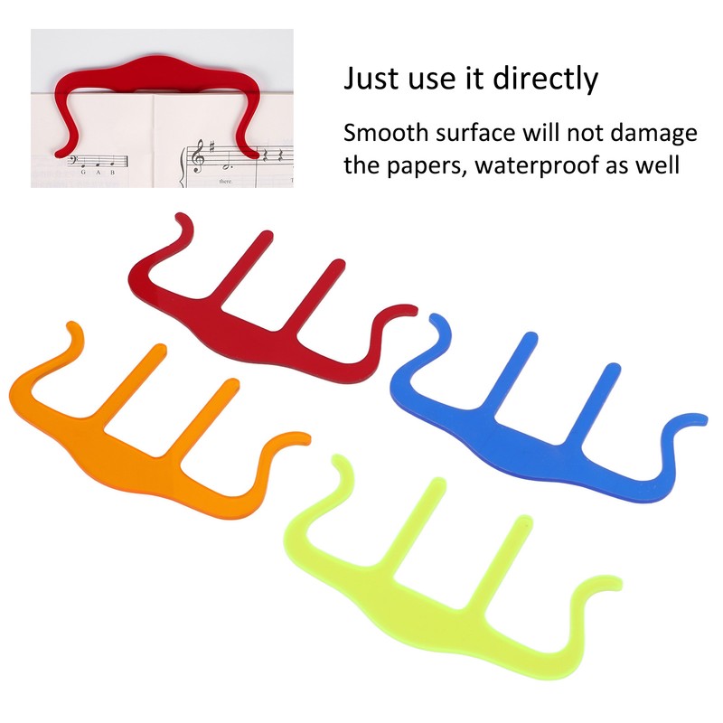 4Pcs Music Book Clip M Shape Page Holder Acrylic Wind