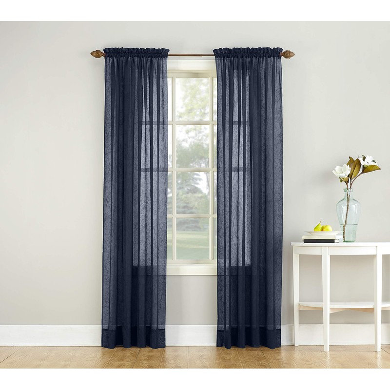 No. 918 Erica Crushed Textured Sheer Voile Rod Pocket Curtain