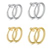 WKRTDY 4 Pairs Stainless Steel Clip On Earrings for Men