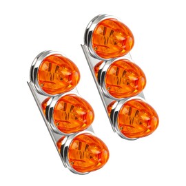 motoparty 2Pcs Watermelon Lights with Stainless Steel Bracket Air Cleaner Front Marker Lights for Peterbilt 3 Radius